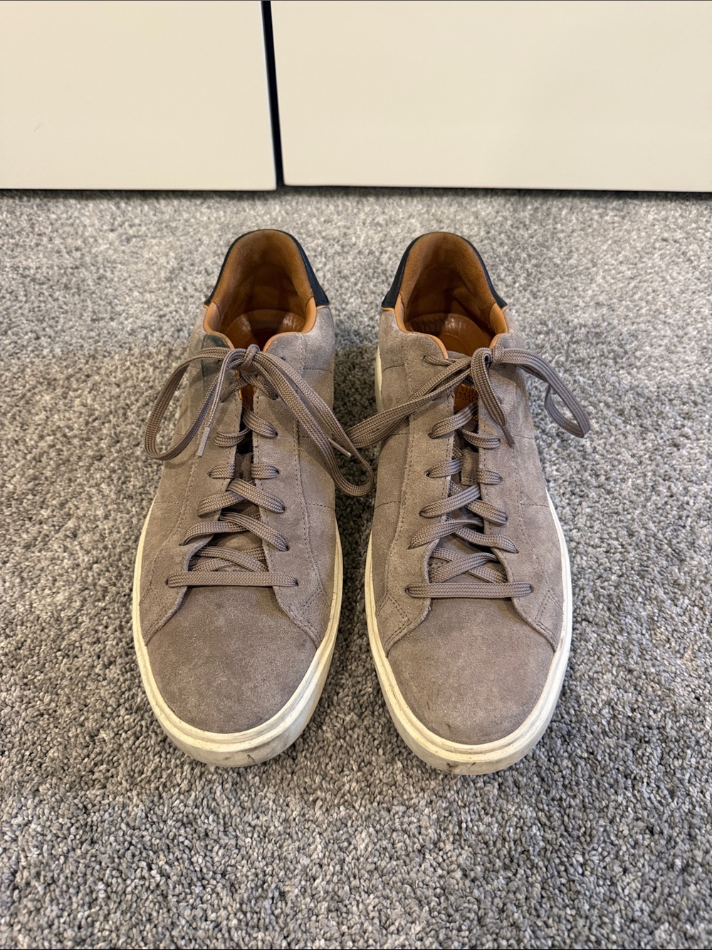 Vince Fulton Men's Grey Suede Casual Lace-Up Sneakers